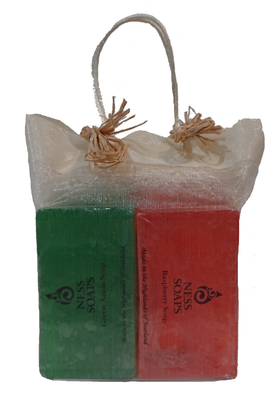 Green Apple/Raspberry Seed Handmade Soap Gift Bag