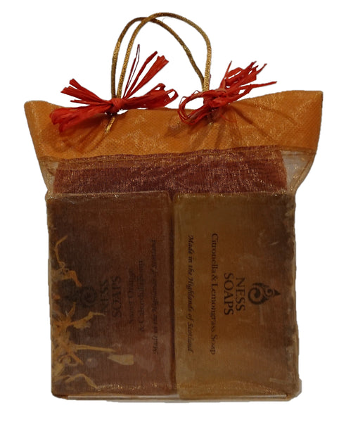 Sweet Orange & Calendula/Citronella & Lemongrass Handmade Soap Gift Bag