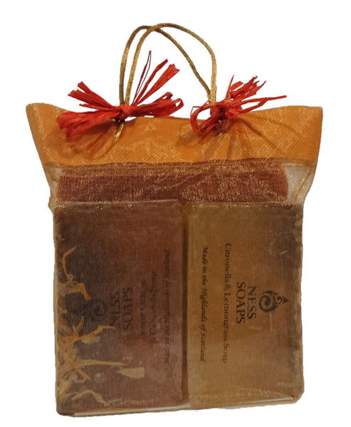 Sweet Orange & Calendula/Citronella & Lemongrass Handmade Soap Gift Bag