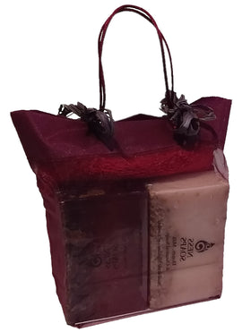Rose/Honey, Milk & Oatmeal Handmade Soap Gift Bag